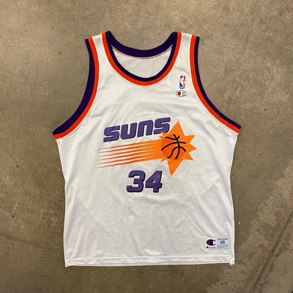 Vintage Charles Barkley Phoenix Suns NBA Champion White Jersey Size 44 90s